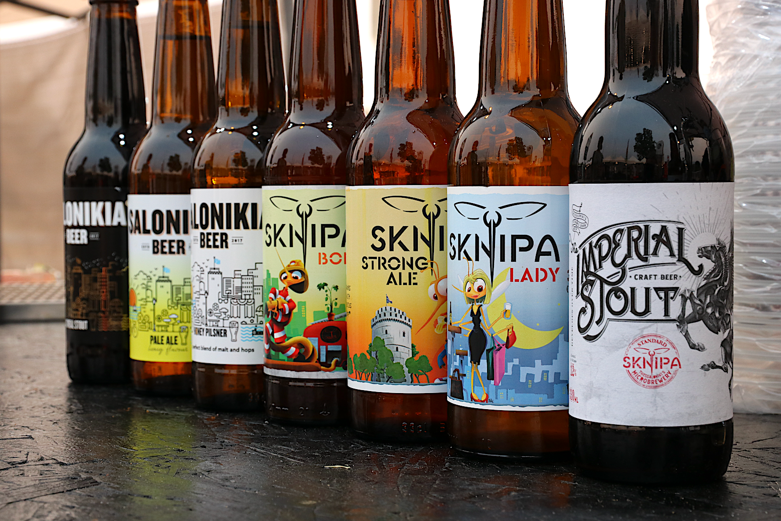 Selectie Sknipa bieren op Peloponnese Beer Festival in Kalamata