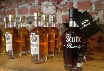 Selection of bottles at Sculte distillery