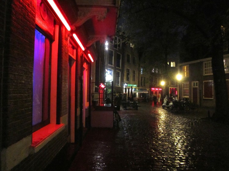 Red Light District right behind the Oude Kerk
