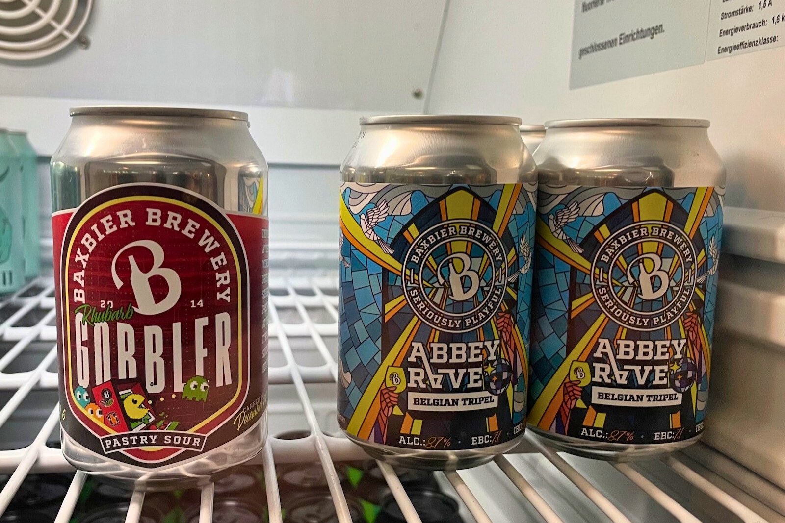 Wat blikken bier van Baxbier Brewery bij Tribaun in Innsbruck