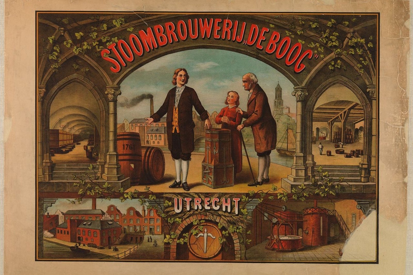 Oude poster Stoombrouwerij De Boog in Utrecht