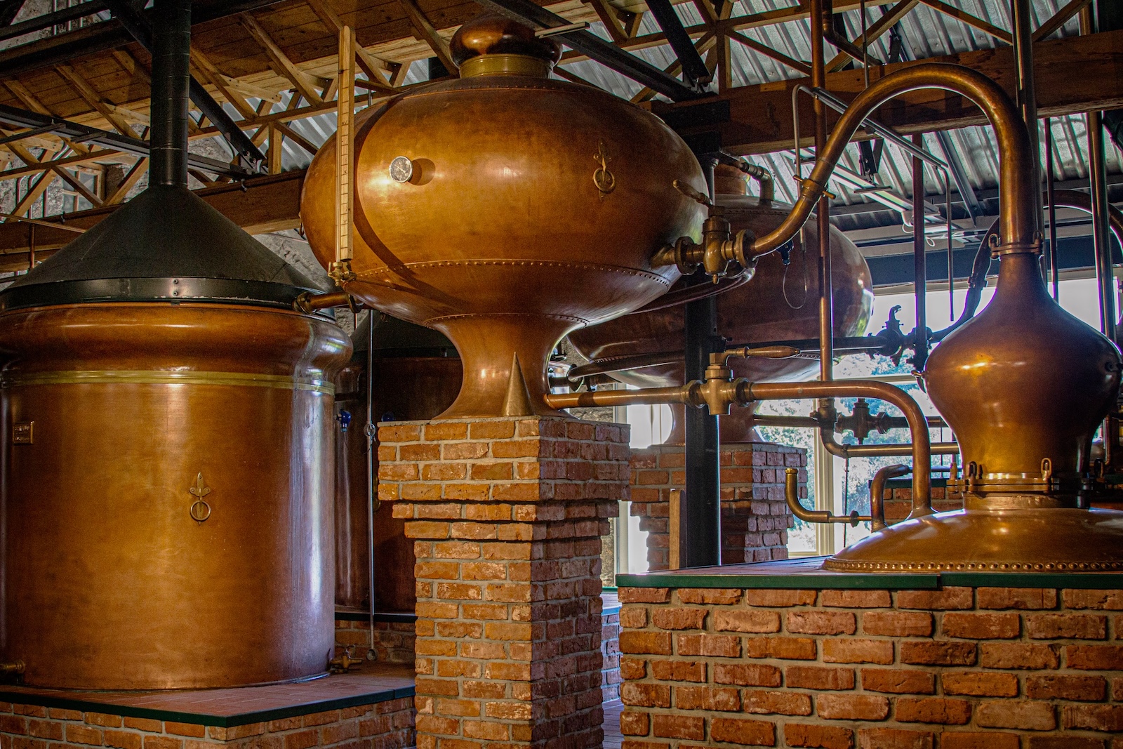 Copper pot stills at Crolly Distillery in Donegal