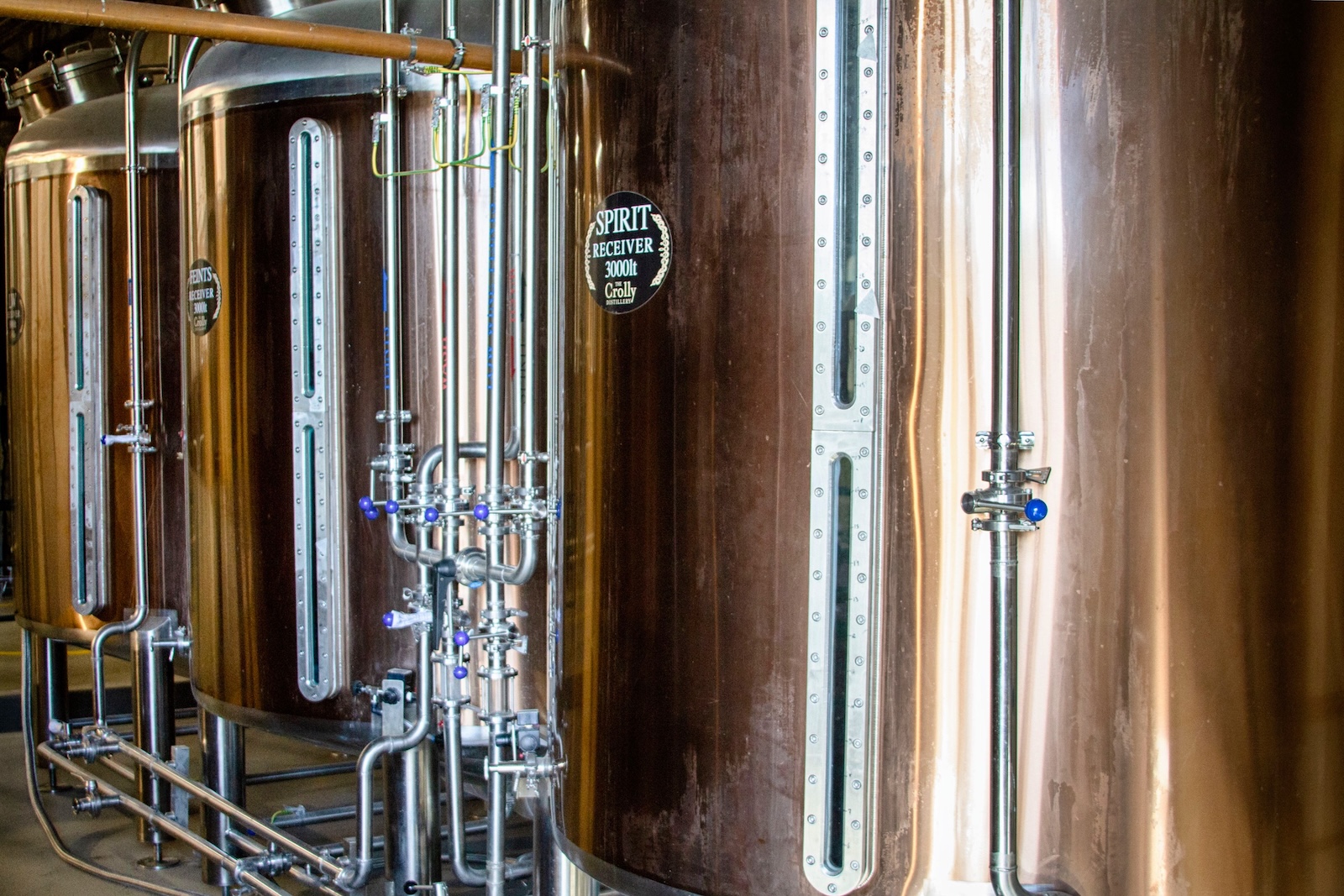 Spirit receiver at Crolly Distillery