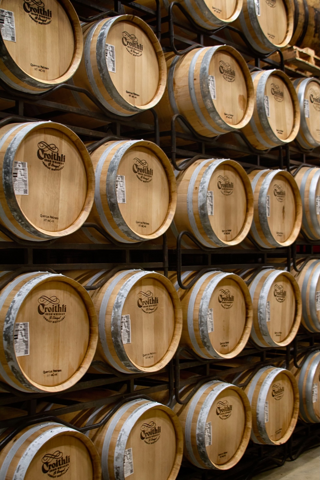 Whisky casks in the Crolly Distillery warehouse