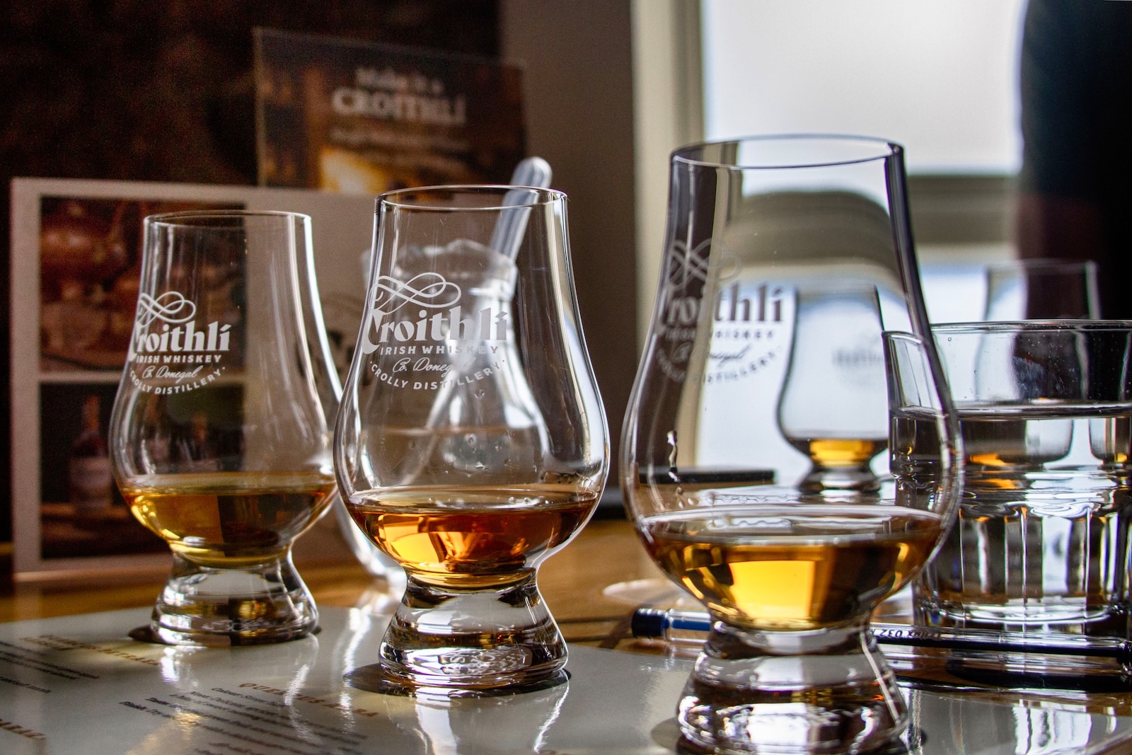 Crolly Distillery tasting flight