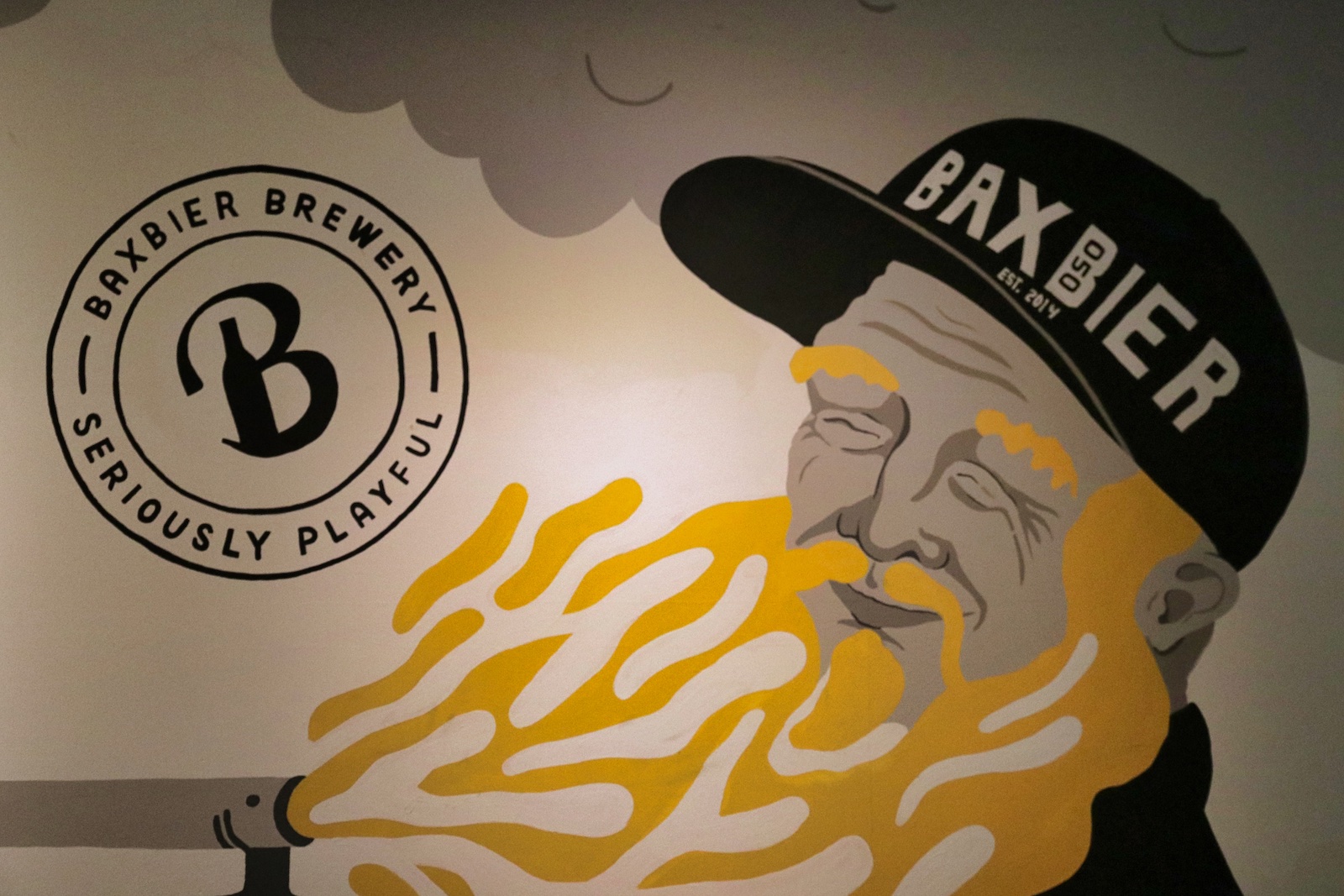 Muurschildering bij Baxbier Brewery 