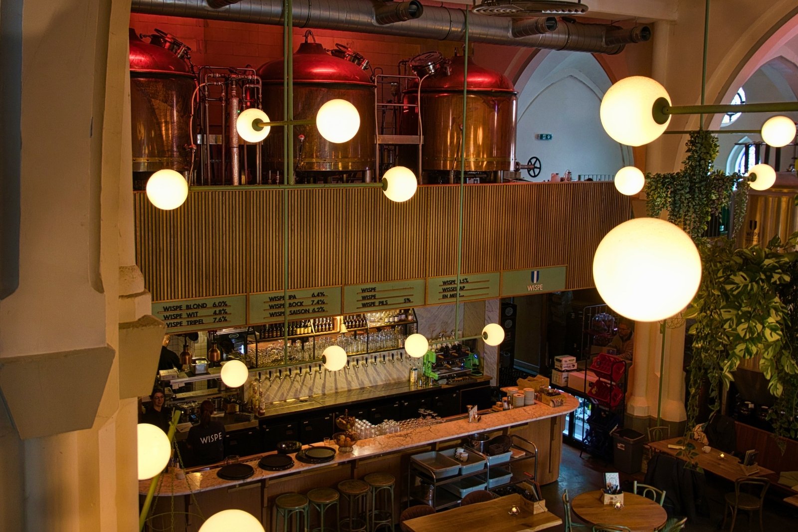 Wispe Brewery bar and tap wall