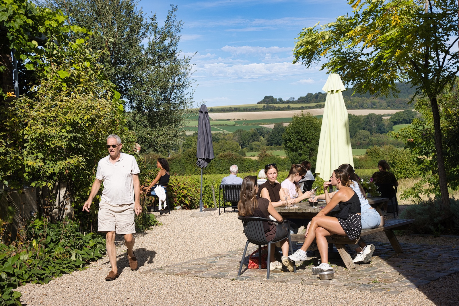 Outside seating at Domein Holset in South Limburg