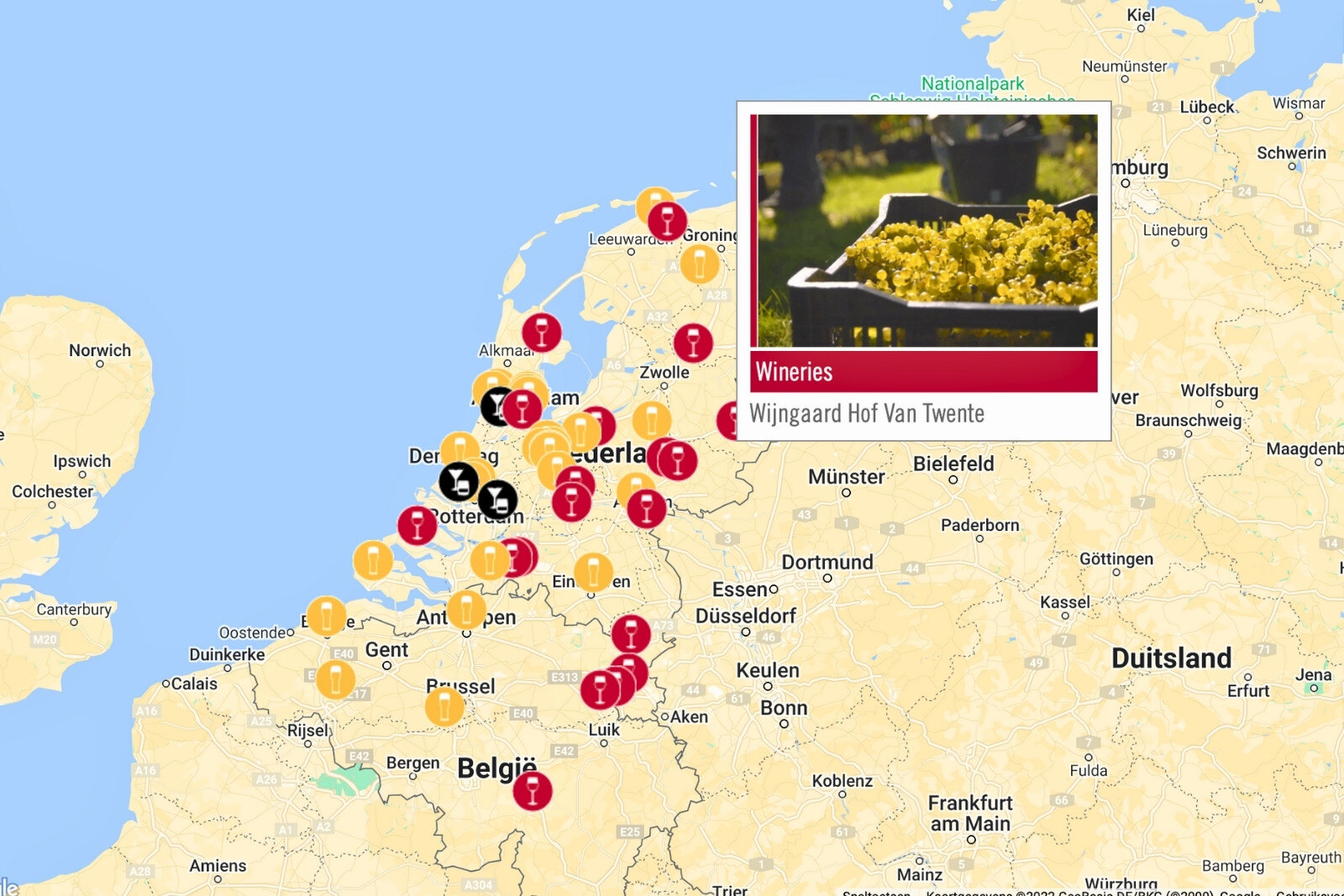 Map of the Netherlands, indicating Twente region