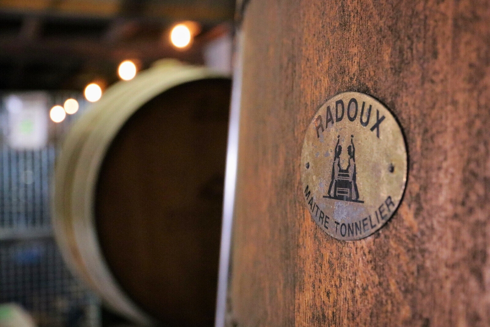 Oak barrels in warehouse Jester King brewery in Austin, Texas