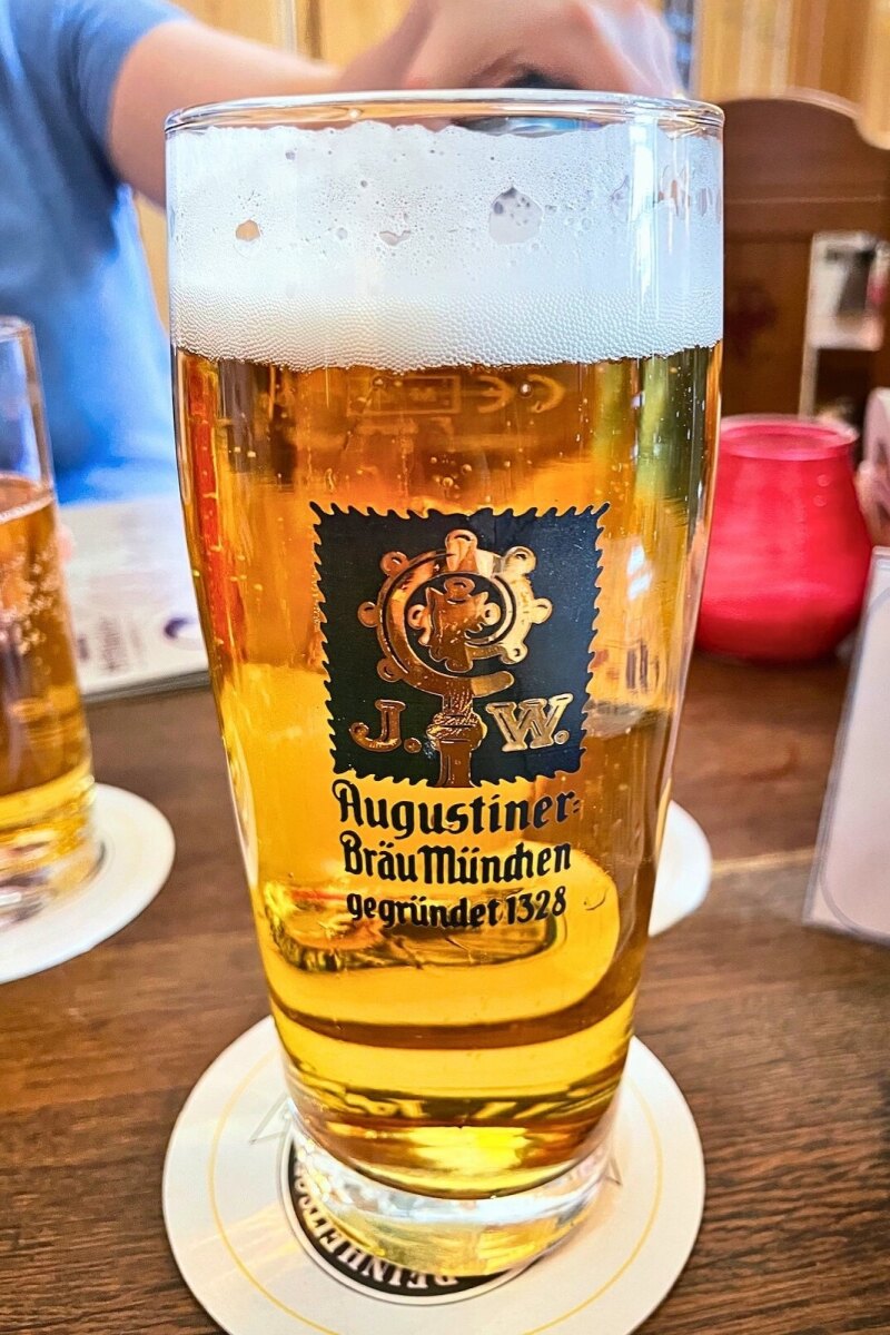Augustiner beer at Stiftskeller in Innsbruck