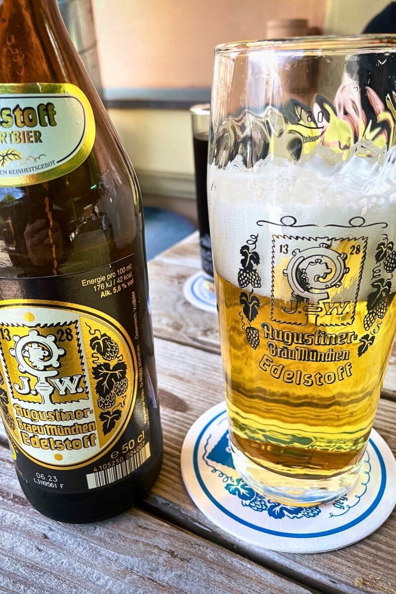 Augustiner Bier at Bierstindle in Innsbruck