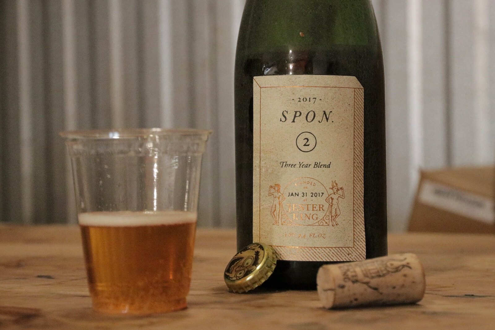 Jester King SPON, three year blend, bottled in 2017