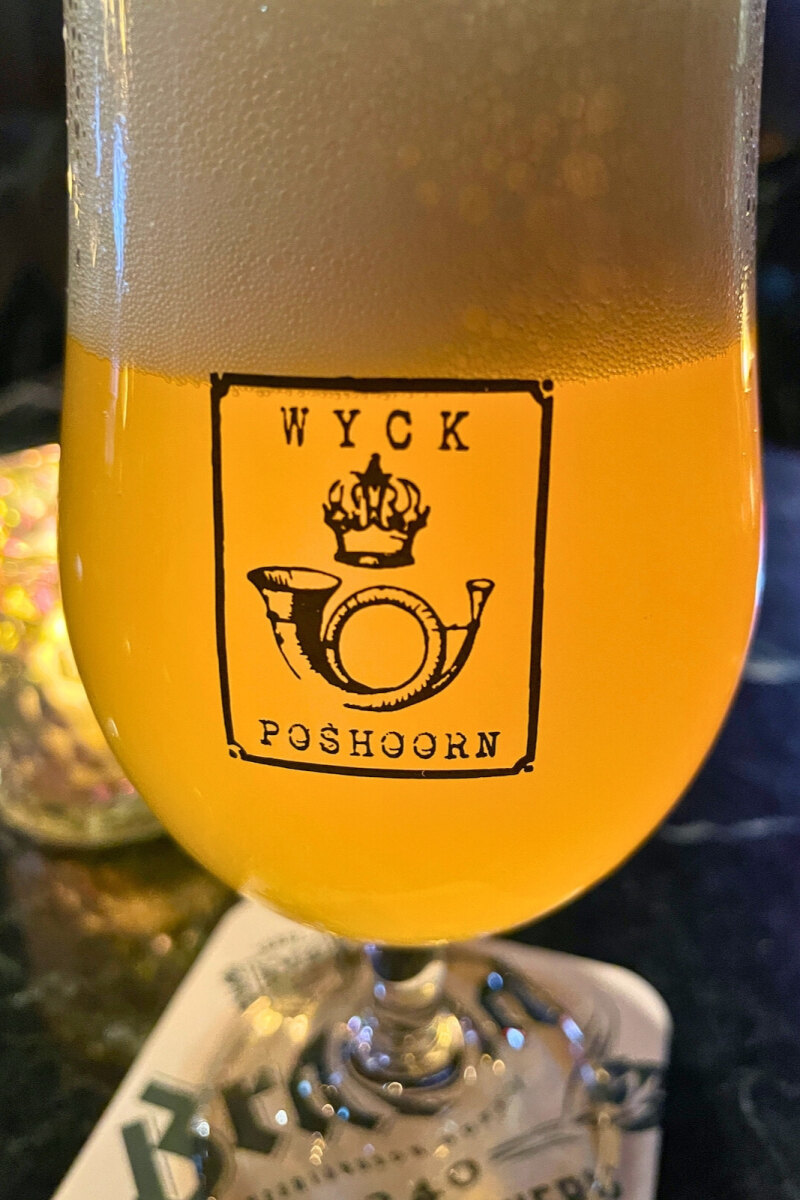 Enjoying a beer in De Poshoorn pub in Maastricht