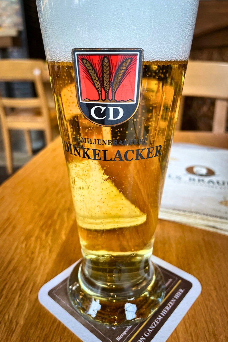 Dinkelacker beer at Carl's Brauhaus in Stuttgart