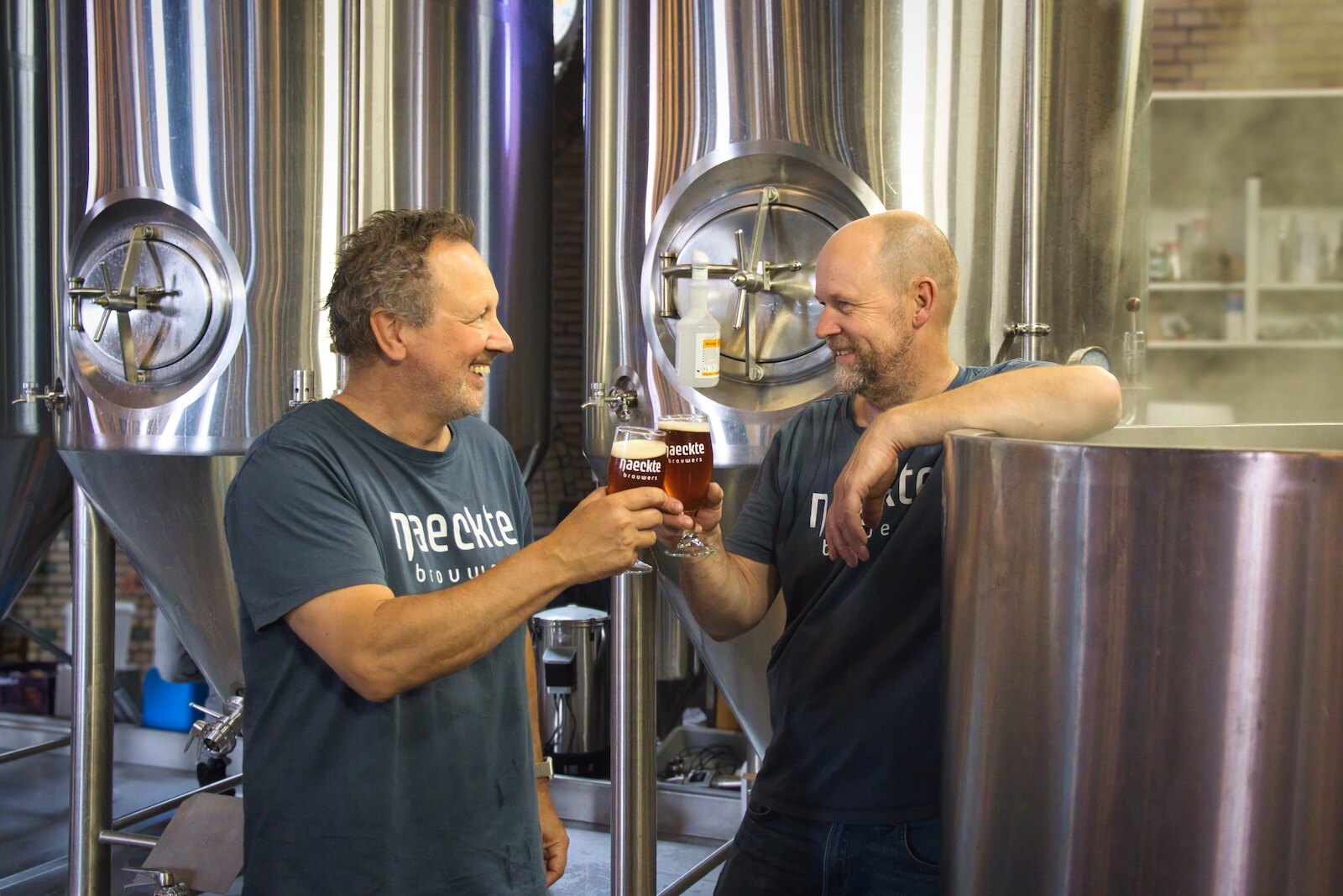 Michel Lagrand and Ab van der Veen, founders of Naeckte Brouwers Brewery in Amstelveen