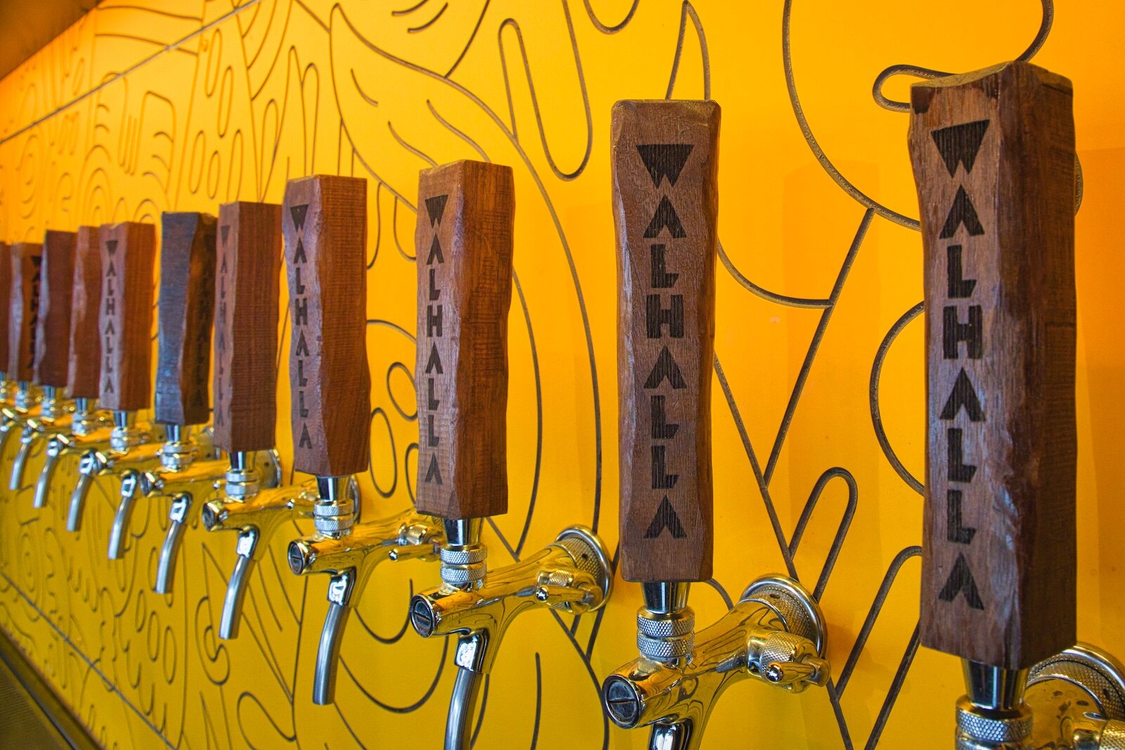 Walhalla Craft Beer tap wall