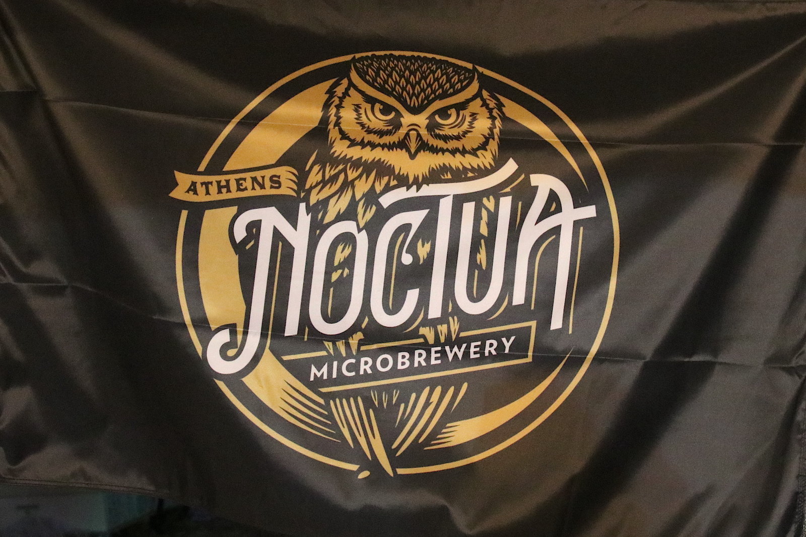 Noctua Brewery logo in flag at Peloponnese Ber Festival