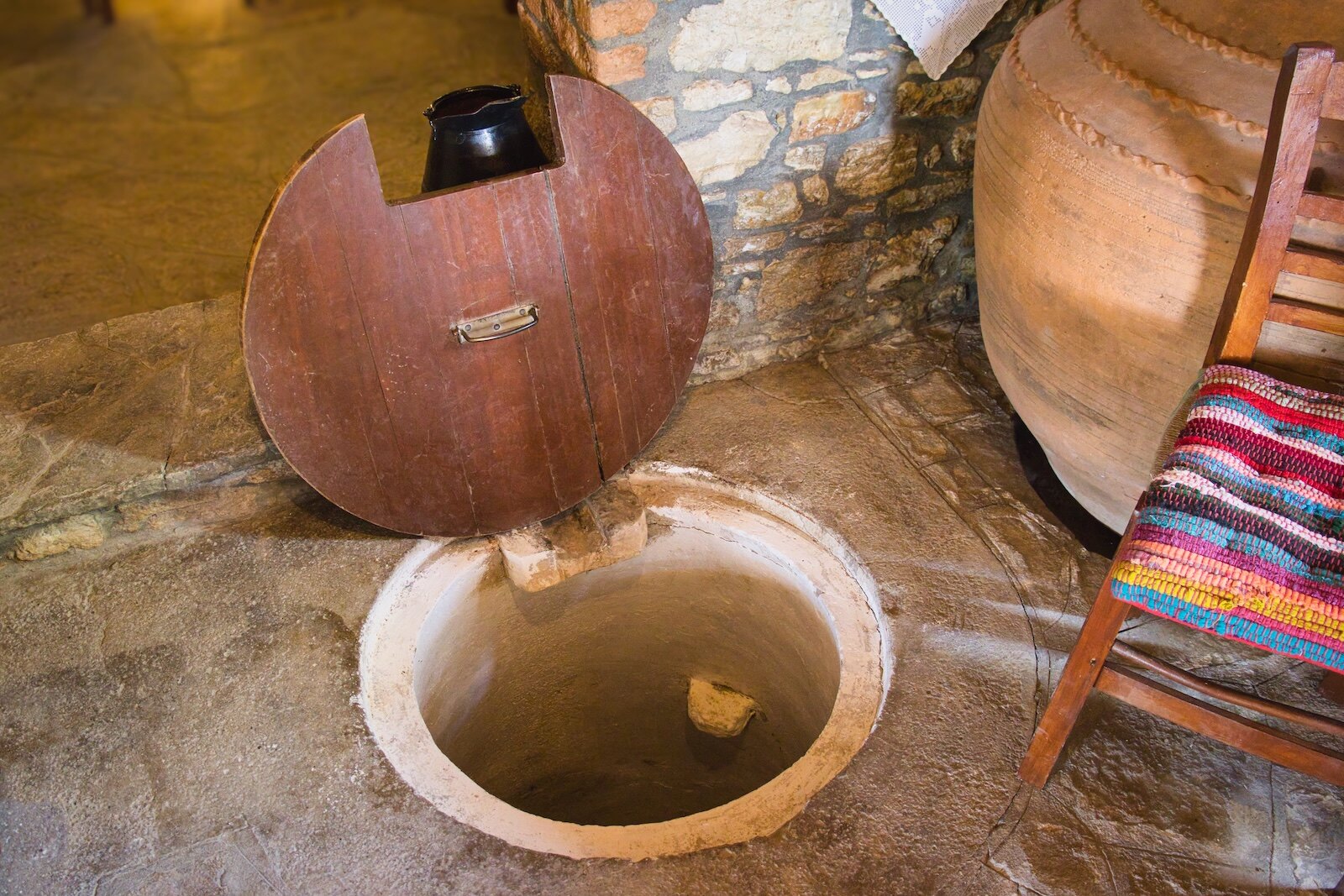 Old wine well at Domaine Vakakis