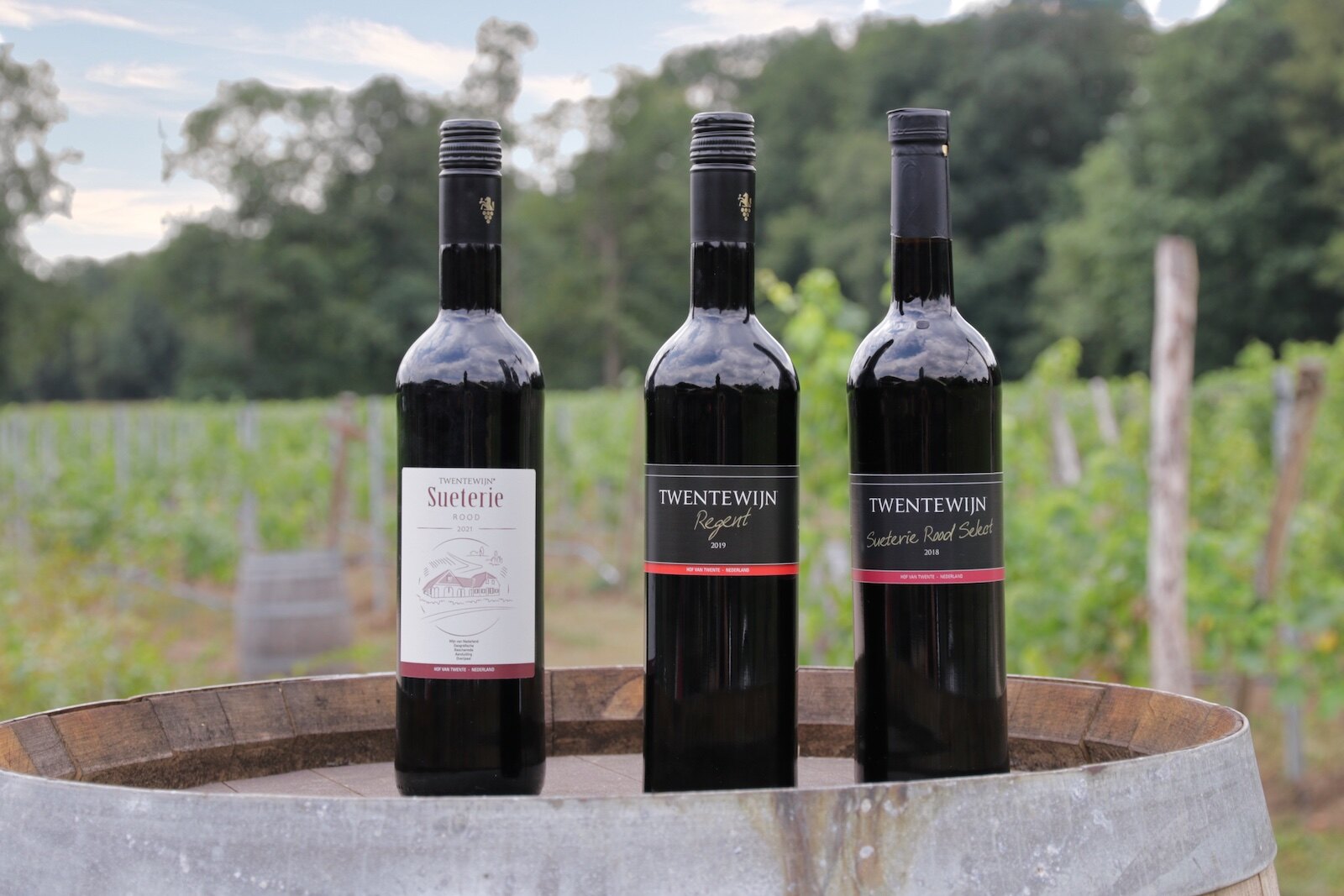 Red wines produced by Wijngaard Hof van Twente