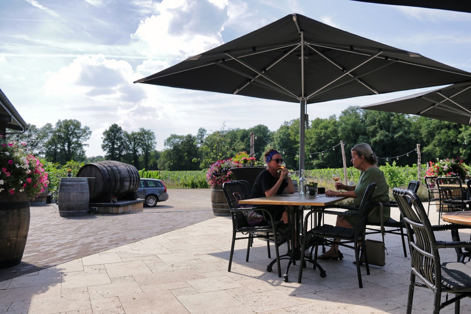 Outdoor terrace winery Hof van Twente.