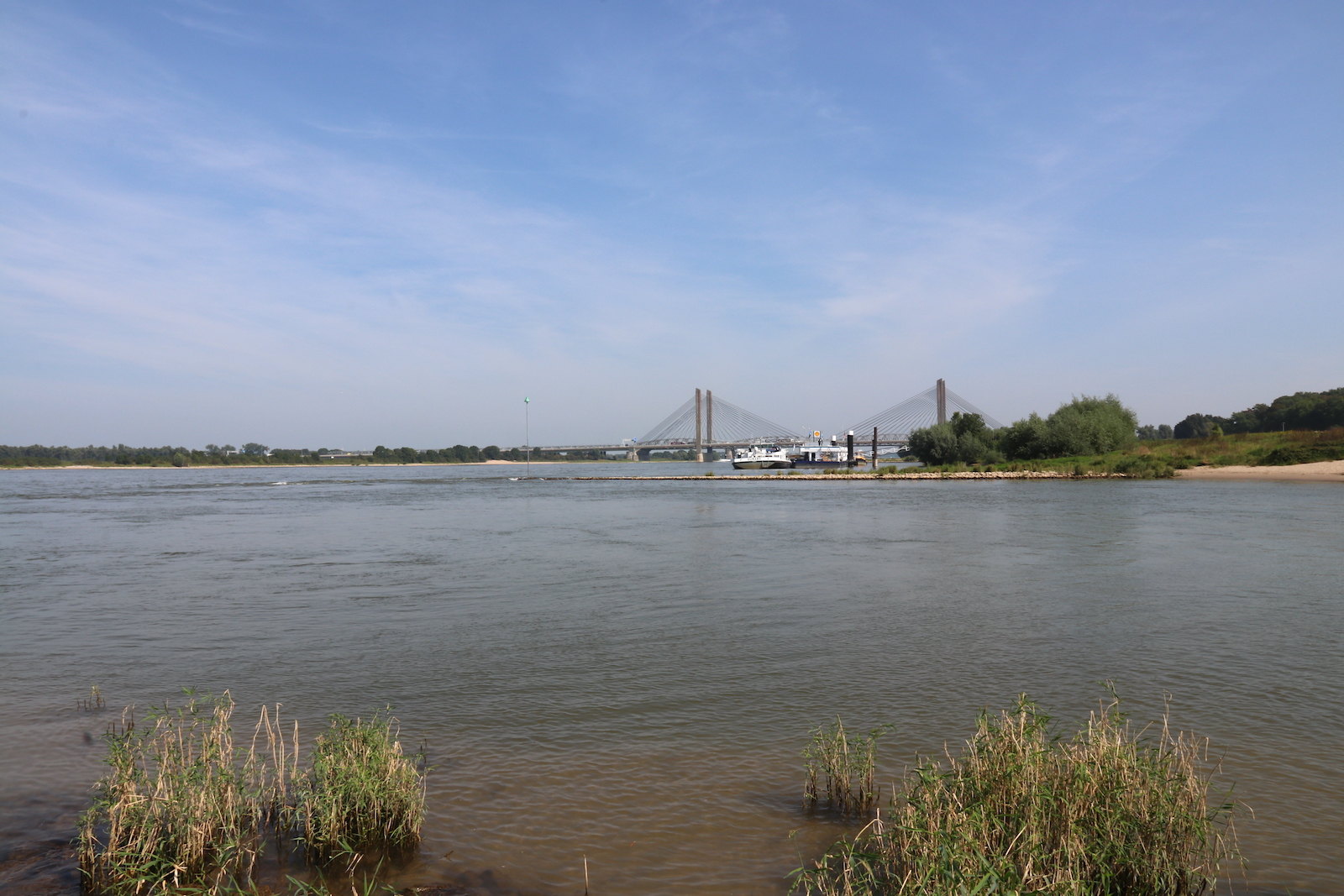 The Waal river with Martinus Nijhoff Bridge in the background
