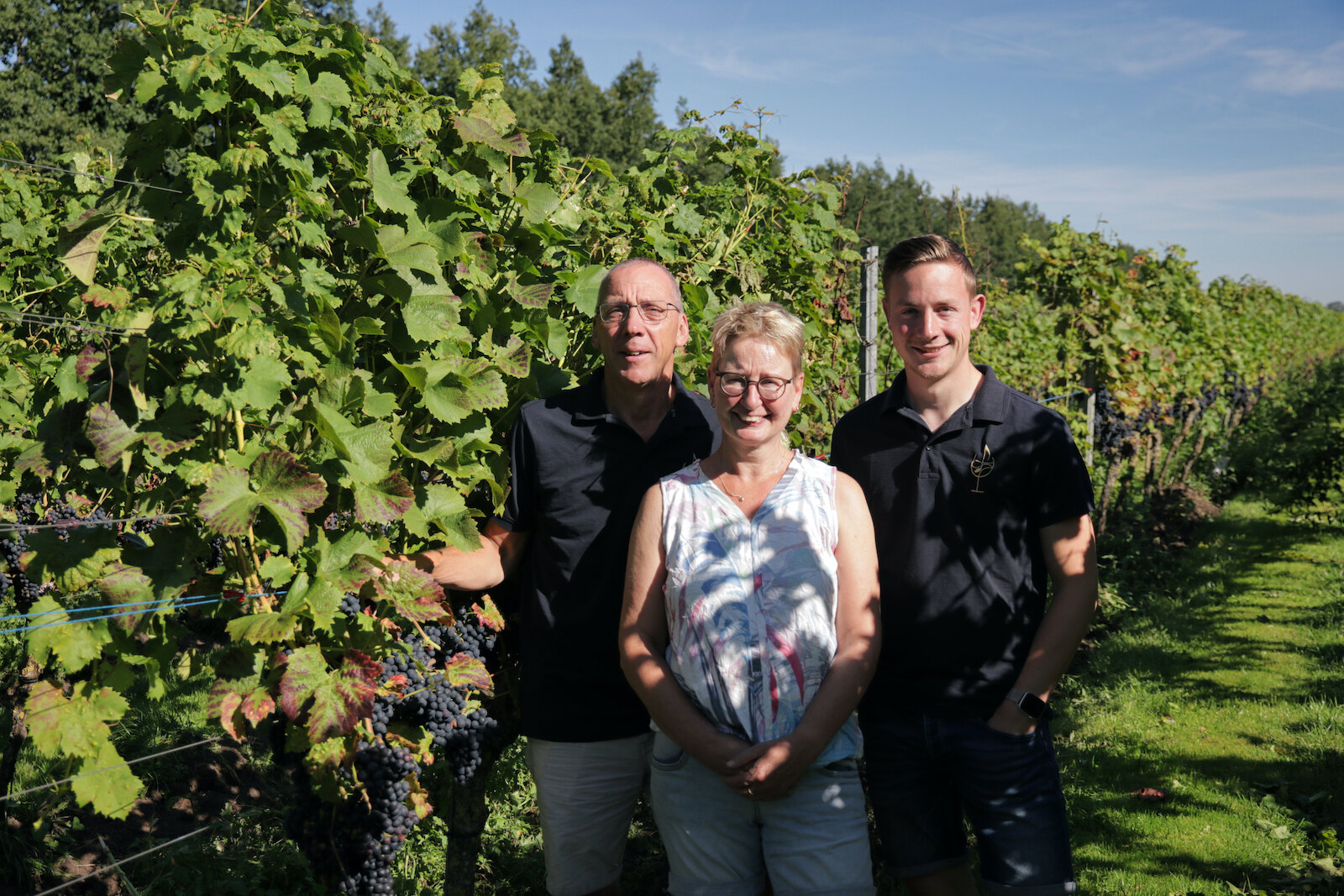 John, Wilma and their son Bas at Dutch winery Wijngoed De Reestlandhoeve