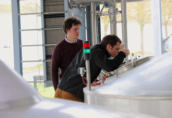 Jos and Karel Boon in the brew house
