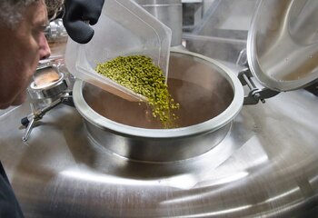 Hop pellets toevoegen