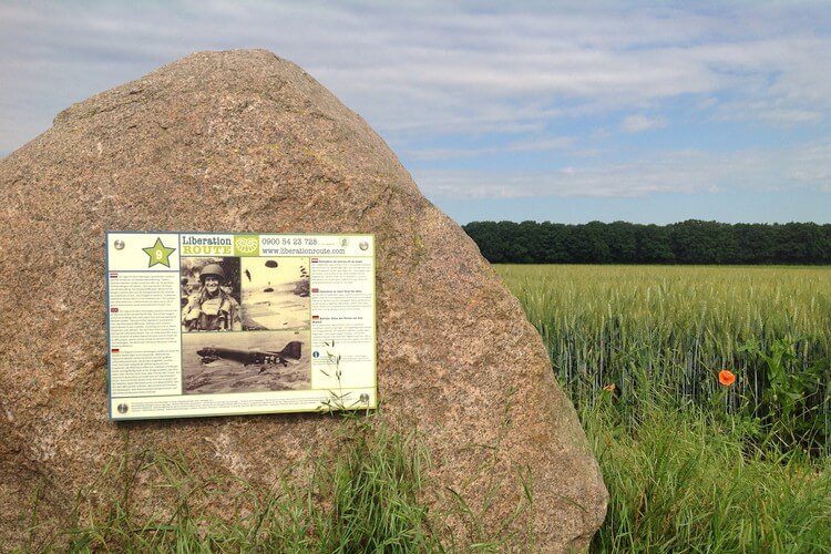 Liberation Route Marker 9 in Groesbeek